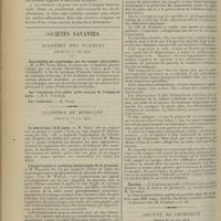 1090 - Page 1082 - Recherches sur la réaction de Rivalta ; par MM. Prosper Merklen, Michel Regnard... et M. Bonvalet... / Sociétés savantes. Académie des sciences. (Séance du 17 juin 1912). Excitabilité des organismes par les rayons ultraviolets. M. et Mme Victor Henri / Académie de médecine. (Séance du 25 juin 1912). Le nouvel hôpital de Lyon. M. Mosny, sur un projet d'hôpital à Lyon au sujet duquel M. Herriot / L'hypertension et certaines hémorragies de la grossesse. M. Wallich / La prophylaxie des difformités physiques chez les enfants. L'inspection orthopédique des écoles communales de la ville de Bordeaux. M. Gourdon / Election / Société de chirurgie. (Séance du 19 juin 1912). Ostéomes musculaires. M. Schwartz