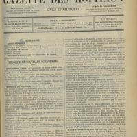 1097 - Page 1089 - Sommaire / Chronique et nouvelles scientifiques. Hôpitaux de Paris / Hôpitaux de Province / Guerre / La Commission supérieure des études médicales / Ligue fraternelle des enfants de France / Renseignements