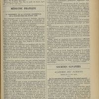 1127 - Page 1119 - Trois observations de brûlure de l'estomac par l'ingestion des acides ; par M. Xavier Delore... / Médecine pratique. Le traitement de la luxation congénitale de la hanche chez les sujets âgés. [A. Gaullieur l'Hardy] / Sociétés savantes. Académie des sciences. (Séance du 24 juin 1912). Sur la résorption de glycose dans les tubuli contorti. MM. R. Lépine et Boulud / Un procédé pratique de désinfection chirurgicale des mais par la teinture d'iode. M. Taphanel