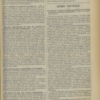 1129 - Page 1121 - Sociétés savantes. Société de biologie. (Séance du 29 juin 1912). Sur la différenciation élective des substances grasses du tissu nerveux normal. Les corps biréfringents (2e note). MM. G. Roussy et Guy Laroche / Sur le testicule en ectopie du nouveau-né. MM. de Kervily et A. Branca / Méningite expérimentale du singe par injection de microbes dans les nerfs périphériques. MM. Levaditi, Danulesco et Artz / Extraction du poison anaphylactique de l'encéphale. MM. Achard et Flandin / Les lipoïdes du sang dans l'anémie expérimentale. M. Iscovesco / Action de la bile sur les albumines. M. Roger / Livres nouveaux. Contribution à l'étude du diabète pancréatique. Les formes prolongées du diabète expérimental, par M. le Docteur Pierre Jacob. [P. Gastinel]
