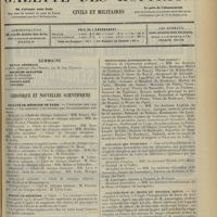1193 - Page 1185 - Sommaire / Chronique et nouvelles scientifiques. Faculté de médecine de Paris / Écoles de médecine / Concours pour un emploi d'Inspecteur départemental des services d'hygiène de l'Hérault / Distinctions honorifiques / Médaille des épidémies / Inauguration du buste du Docteur Doyon