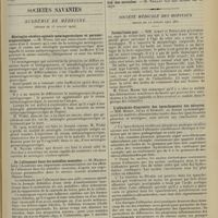 1223 - Page 1215 - Un cas d'appendicite herniaire avec adhérence du méso-appendice au sac et corps étranger de l'appendice simulant une occlusion intestinale ; par M. G. Daniel... / Sociétés savantes. Académie de médecine. (Séance du 23 juillet 1912). Méningite cérébro-spinale méningococcique et paraméningococcique. M. Widal / De l'alitement dans les maladies mentales. M. Magnan / Société médicale des hôpitaux. Séance du 12 juillet 1912 (fin). Juvénilisme pur. MM. Apert et Bouillard / L'albumino-diagnostic des épanchements des séreuses. MM. Mosny, Javal et Dumont