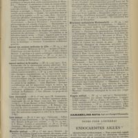 1393 - Page 1385 - Articles originaux des principales publications françaises et étrangères. Deutsche medizinische Wochenschrift / Journal des sciences médicales de Lille / Journal médical de Bruxelles / Lyon chirurgical / Lyon médical / Marseille médical / Montpellier médical / Münchener medizinische Wochenschrift / Progrès médical / Notes pour l’internat. Endocardites aiguës