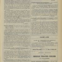 1441 - Page 1433 - Livres nouveaux. Manuel des maladies de la nutrition, publié sous la direction de MM. Debove, Achard, Castaigne, par L. Babonneix, J. Castaigne, A. Gy et F. Rathery. [M. Brelet] / Traité de médecine. Tome III. Pathologie des affections de l'appareil respiratoire et digestif, par les Docteurs Lancereaux et Paulesco. [B. Gayard] / L'art de parler en public, l'aphasie et le langage mental, par le Docteur G. Saint-Paul. [Orticoni] / Tropenkrankheiten und Tropenhygiene, par les Docteurs Reinhold Rhge et Max zur Verth. [A. Lemierre] / La pratique médico-chirurgicale à la campagne. Notes et observations du Docteur Legrand... [G. Legros] / Formulaire. Contre les vomissements des nourrissons et la diarrhée infantile / Articles originaux des principales publications françaises et étrangères. Deutsche medizinische Wochenschrift