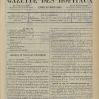 1445 - Page 1437 - Sommaire / Chronique et nouvelles scientifiques. Hôpitaux de Paris / Ecole d’application du service de santé des troupes coloniales / Prix de chirurgie d’armée / Le droit de tuer / Nécrologie / Chemins de fer de Paris-Lyon-Méditerranée