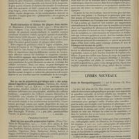1464 - Page 1456 - Analyses. Chirurgie. Ruptures de l’intestin par l’air comprimé. (E. Wyllys Andrews. Surg., Gynec. and Obstet..., janv. 1911...). [F. Gardner] / Neurologie. Etude anatomique et clinique des plaques dites séniles. (G. Marinesco. L’Encéphale, 10 fév. 1912). [P. Camus] / Sur un cas de polynévrite gravidique unie à des symptômes d’hypothyro-parathyroïdisme. (Perrero. Riv. di patol. nerv. e mentale, 1911...). [L. Alquier] / Pharmacologie. Essai sur une nouvelle préparation d’opium. (Pierre Cot. Thèse de Montpellier, 1912). [L. Gayard] / Livres nouveaux. Atlas de Roentgendiagnostic, par le Docteur Ch. Bles... [G. Legros]