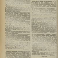 1498 - Page 1490 - Analyses. Médecine. L’onyxis des confiseurs, maladie professionnelle. (Max Strauss. Deut. med. Woch., 2 mai 1912). [A. Lemierre] / Polynévrite scorbutique. (Austregesilo. Archivos Brasileiros de medicina, octobre 1911...). [A. Gaullieur l'Hardy] / Diabète sucré en relation avec la coqueluche. (W. von Starck. Münch. med. Woch., 11 juin 1912...). [A. Lemierre] / Sclérodermie oedémateuse généralisée (sclérémie de Besnier), survenue rapidement, à la suite d'un adéno-phlegmon du cou. (MM. Apert et Leblanc. Bull. de la Soc. de pédiat., 12 déc. 1911). [B. Gayard] / La valeur séméiologique de la créatinine et sa diminution dans les urines de certains malades asthéniques. (J.-Ch. Roux et Taillandier. Arch. des maladies de l’appareil digestif et de la nutrition., décembre 1911). [B. Gayard] / Chirurgie. Laminectomie pour traumatismes et tumeurs de la colonne vertébrale. (George P. Muller. Philadelphia Academy of Surgery, 6 février 1911) - Gliosarcome intramédullaire de la moelle cervicale, laminectomie, ablation de la tumeur en deux temps : guérison. (Charles A. Elsberg. New-York Surgical Society, 8 mars 1911). [F. Gardner]