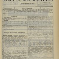 1581 - Page 1573 - Sommaire / Chronique et nouvelles scientifiques. Hôpitaux de Paris / Les eaux d’alimentation de Paris / Statistique / Laboratoire d’anatomie pathologique et de bactériologie