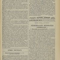 1653 - Page 1645 - Pratique médicale. Les diverses dyspnées et leur traitement ; par M. Rougiet / Livres nouveaux. Manuel d'histologie pathologique... ; par Cornil et Ranvier. [L. Alquier] / Notes pour l'internat. Hémorragies méningées (cérébrales)
