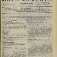 1733 - Page 1725 - Sommaire / Chronique et nouvelles scientifiques. Hôpitaux de Paris / Facultés de médecine / Société centrale de médecine vétérinaire / Pour le Croissant-Rouge / Renseignements