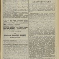 1745 - Page 1737 - Cours et conférences. Faculté de médecine de Paris / Articles originaux des principales publications françaises et étrangères. Gentralblatt für innere Medizin / Revue hebdomadaire de laryngologie, otologie et rhinologie / Semaine médicale / Wiener klinische Wochenschrift / Notes pour l'internat (oral). L'hémoglobinurie