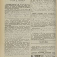 1810 - Page 1802 - Sociétés savantes. Société d’études scientifiques sur la tuberculose. (Séance du 17 octobre 1912). Recherches sur la bacillémie des tuberculeux (note préliminaire). MM. Léon Bernard, R. Debré et Baron / Société de chirurgie. (Séance du 6 novembre 1912). Fractures du cou-de-pied. M. Souligoux / Obstruction intestinale par coprolithe. Sphacèle de l’intestin. M. Brun... / Emploi de la radiographie dans les hydronéphroses. M. Legueu / Suture tendineuse. M. Walther / Lymphangiome de la face. M. Morestin / Formulaire. Traitement de l'apepsie