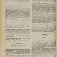 1822 - Page 1814 - Sociétés savantes. Académie de médecine. (Séance du 12 novembre 1912). La déclaration de la tuberculose. M. Gaucher / Transfusion du sang. M. Henrot... / Société de biologie. (Séance du 9 novembre 1912). De l'action catalytique des eaux minérales sur certaines matières colorantes. M. Roger Glénard / Hématies nucléées et moelle osseuse. M. E. Feuillié / Ebauche de rotule supérieure chez l'homme. MM. Retterer et Vallois / Sur une modification d’uréomètre pour le dosage de l'urée du sang. MM. Ambard et Hallion / Analyses. Médecine. Sur la lipoïdémie. (Fr Weill. Münch. med. Woch., 24 sept. 1912...). [A. Lemierre]