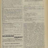1841 - Page 1833 - Sociétés savantes. Société de chirurgie. (Séance du 13 novembre 1912). Les fractures du cou-de-pied. M. Quénu / Election de commissions / Bulletin bibliographique / Actes de la Faculté de médecine de Paris du 25 au 30 novembre 1912. Examens de doctorat / Thèses