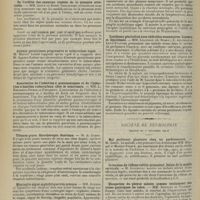 1854 - Page 1846 - Sociétés savantes. Société médicale des hôpitaux. (Séance du 15 novembre 1912). De l'utilité des examens répétés de la pression artérielle. MM. Josué et Henri Godlewski / Anémie pernicieuse progressive et tuberculose aiguë. M. Marcel Labbé / Association de l'infection à pneumocoques et de l'infection à bacilles tuberculeux chez le nourrisson. MM. L. Ribadeau-Dumas et Philibert / Tétanos grave. Sérothérapie. Guérison. M. A. Clerc / Méningite aiguë syphilitique très précoce. MM. Achard et Desbouis / Xanthome généralisé avec chéloïdes secondaires. Lipémie et lipoïdémie. MM. Legendre..., E. Joltrain et Lévy-Frankel / Société de neurologie. (Séance du 7 novembre 1912). Mal perforant plantaire chez un parkinsonien. M. Apert / Inversion du réflexe cubito-pronateur, lésion de la moelle cervicale. M. Jeanbreau / Elongation du plexus solaire comme traitement des crises gastriques du tabes. MM. Souques et Vallery-Radot