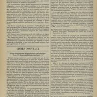 1856 - Page 1848 - Sociétés savantes. Société de médecine de Paris. (Séance du 8 novembre 1912). La déclaration obligatoire de la tuberculose. M. Dignat, observer à M. le Professeur Letulle / Livres nouveaux. Traité international de psychologie pathologique. Tome III. Psychopathologie appliquée. [P. Camus] / La tuberculose n'est pas une maladie contagieuse, par le Docteur Guillemin... [M. Brelet] / Le foyer pulmonaire primitif de la tuberculose chez l’enfant, par le Docteur A. Ghon... [B. Gayard]
