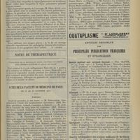 1857 - Page 1849 - Livres nouveaux. Le foyer pulmonaire primitif de la tuberculose chez l’enfant, par le Docteur A. Ghon... [B. Gayard] / Notes de thérapeutique. Posologie de la digitaline dans l'artério-sclérose avec néphro-sclérose et bruit de Galop / Actes de la Faculté de médecine de Paris du 25 au 30 novembre 1912. Thèses / Articles originaux des principales publications françaises et étrangères. Boston medical and surgical Journal / Clinique / Encéphale / Gazette hebdomadaire des sciences médicales de Bordeaux