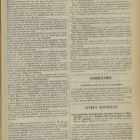 1889 - Page 1881 - Ier Congrès international de pathologie comparée [Paris, 17-23 octobre 1912]. M. Borrel : Recherches sur l'étiologie et la nature du cancer / M. Bougeant : Traitement du cancer par l'électrosélénium / MM. P. Emile-Weil et A. Clerc : Considérations générales sur la leucémie des mammifères / MM. Aubertin et Morel : Leucémie lymphoïde chez la vache / M. G. Roussy... : Nature des tumeurs dites « cholestéatomes » / M. Galliot... : Sélénium colloïdal / M. Charles Dubois... : Mélitococcie en France / M. Weinberg... : Toxines vermineuses / M. Maurice de Fleury : Épilepsie chez l'homme et des animaux / MM. P. Emile-Weil et S. Boyé : Hémophilies humaines, animales et expérimentales / M. Petit : Radium en pathologie comparée / Jean Nicolaïdi... : Recherches sur le bilan de la nutrition des pellagreux / M. F. Maignon... : Rôle des graisses en physiologie et en thérapeutique / Formulaire. Entérites chroniques et diarrhées / Livres nouveaux. Traité pratique de pathologie exotique clinique et thérapeutique. Tome III : Dengue, fièvre jaune, cholera, maladie du sommeil, par les Docteurs Reboul, Clarac, Simon, Métin, Martin et Leboeuf. [A. Gaullieur l’Hardy]