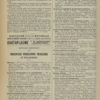 1890 - Page 1882 - Livres nouveaux. Les femmes à la guerre, par MM Arnaud et Bonnette... [L. Gayard] / Articles originaux des principales publications françaises et étrangères. Aesculape / Annales de dermatologie et de syphiligraphie / Annales des maladies vénériennes / Annales d'hygiène publique et de médecine légale / Archives d'électricité médicale expérimentales et cliniques / Archives de médecine et de pharmacie militaires / Archives de médecine et de pharmacie navales / Archives des maladies de l'appareil digestif et de la nutrition / Archives générales de chirurgie / Archives générales de médecine / Archives médico-chirurgicales de province / Biologica / Bulletin médical / Bulletin général de thérapeutique / Bulletin médical de l'Algérie
