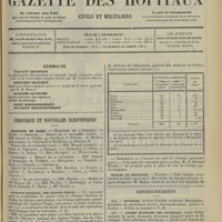 1893 - Page 1885 - Sommaire / Chronique et nouvelles scientifiques. Hôpitaux de Paris / Hospice national des Quinze-Vingts / Facultés de médecine / Écoles de médecine / Renseignements
