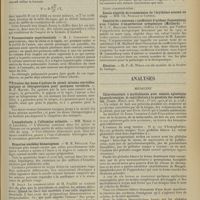 1919 - Page 1911 - Sociétés savantes. Société de biologie. (Séance du 22 novembre 1912). Hippophagie et anaphylaxie au sérum de cheval. M. G. Billard / Simplification de la constante d'Ambard. M. Gautruche / Pneumectomie expérimentale. M. J. Courmont / Fixation des doses d'acétate de plomb minima mortelles, toxiques et thérapeutiques pour quelques vertébrés. M. E. Maurel / L'anaphylaxie à l'albumine urinaire. MM. Minet et Leclercq / Hématies nucléées hématogènes. M. E. Feuillié / Identité du « nouveau » coefficient d'acidose (Lanzenberg) avec l'indice d’imperfection uréogénique (Maillard). M. L. C. Maillard / Analyses. Médecine. Chloroleucémie à myéloblastes avec anémie aplastique hyperchromique, et contribution à la question des mastzellen. (Esser. Münch. med. Woch., 1er oct. 1912...). [A. Lemierre]