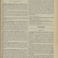 1965 - Page 1957 - Sociétés savantes. Académie de médecine. (Séance du 3 décembre 1912). Election / Société de biologie. (Séance du 30 novembre 1912). Réactions humorales consécutives à l'emploi du vaccin antityphoïde de Chantemesse. MM. Marcel Bloch et Pierre Creuzé / Action de l'acétate de plomb sur les éléments figurés du sang du lapin et de l'homme. M. Maurel / Toxicité des substances indialysables urinaires. MM. Marcel Labbé, Henri Labbé et Georges Vitry / Cytologie du sporotrichum Beurmanni. M. Pénau / Fragilité spéciale des hématies du chien. MM. Achard, Foix et Salin / Sur le mécanisme de la glycosurie hypophysaire. MM. Claude et Baudouin / Analyses. Médecine. Le diagnostic de la septicémie charbonneuse par la ponction lombaire. (Léo Pollak. Wiener klin. Woch., 24 octobre 1912...). [A. Lemierre]
