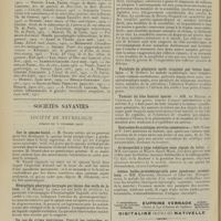 2034 - Page 2026 - Revue générale. Tuberculose annexielle ; par MM. L. Salle et A. Forraz... / Sociétés savantes. Société de neurologie. (Séance du 5 décembre 1912). Sur le spasme facial. M. Sicard / Hémiplégie pharyngo-laryngée par lésion des nerfs de la base. M. Sicard / Un cas de crises gastriques. Faut-il les rattacher au tabes ? M. Dufour / Sur un cas de sclérose en plaques avec astéréognosie syndrome de Brown-Séquard et inégalité des réflexes cutanés de défense. M. Claude / Paralysie de plusieurs nerfs crâniens par lésion basilaire. M. Quercy / Tumeur du lobe frontal opérée. MM. de Martel et Chatelain / Contusion du sciatique, névrite consécutive. MM. Wiart et F. Lévy / Arthropathie à type tabétique sans signes de tabes. MM. Gougerot et Meaux-Saint-Mars / Lésion bulbo-protubérantielle avec syndrome cérébelleux. MM. Enriquez, Gutmann et Chauvet