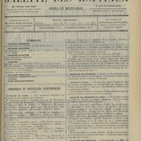 2037 - Page 2029 - Sommaire / Chronique et nouvelles scientifiques. Hôpitaux de Paris / Hôpitaux de Province / Hôpitaux d’Oran / Faculté de médecine de Paris / Facultés de médecine