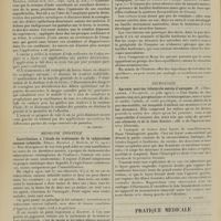 2050 - Page 2042 - Analyses. Médecine. Le traitement de la variole par la teinture d’iode. (A. G. Newell. Indian med. Gaz., sept. 1912...). [M. Lance] / Médecine infantile. Contribution à l'étude du traitement de la tuberculose osseuse infantile. (Delay. Rundsch. f. Medizin..., 1912). [B. Gayard] / Trois cas de noma buccal étudiés au point de vue bactériologique. (Zuber et Petit. La Clinique infantile, 15 août 1912). [B. Gayard] / Neurologie. Apraxie motrice bilatérale suivie d'autopsie. (F. d’Hollander. L’Encéphale, 10 juin 1912). [P. Camus] / Pratique médicale. Traitement de la trachéo-bronchite grippale ; par M. Beuriot