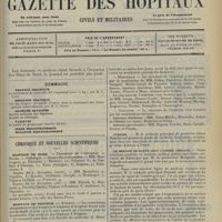 2085 - Page 2077 - Sommaire / Chronique et nouvelles scientifiques. Hôpitaux de Paris / Hôpitaux de Province / Guerre / Le service de santé dans l’armée Grecque