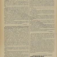 2114 - Page 2106 - Analyses. Dermatologie. Contribution à l'étude de l'arsenobenzol « 606 » ; dix-sept mois de pratique ; 900 observations. (L. Guénot. Thèse de Paris, 1912, Vigot...). [P. Gastinel] / Neurologie. A propos de la myélite chronique et du tremblement intentionnel. (Carlo Angela. Riv. di patol. nerv. e mentale, 1912...). [L. Alquier] / Les réflexes d'automatisme médullaire et le phénomène des raccourcisseurs. Leur valeur sémiologique, leur signification physiologique. (Pierre Marie et Ch. Foix. Revue neurologique, 1912...). [L. Alquier] / Sur un cas de lésion du noyau lenticulaire gauche. (F. Ugolotti. Riv. di patol. nerv. e mentale, 1911...). [L. Alquier]