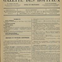 0013 - Page 1 - Sommaire / Chronique et nouvelles scientifiques. Hôpitaux de Paris / Distinctions honorifiques / Médaille de la mutualité / Ministère de l'intérieur / L'institut de puériculture des enfants assistés