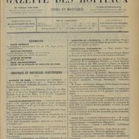 0061 - Page 49 - Sommaire / Chronique et nouvelles scientifiques. Hôpitaux de Paris / Faculté de médecine de Paris / Marine / Ministère de l'intérieur / Distinctions honorifiques / Clinique Baudelocque / Hôtel-Dieu / Hôpital Saint-Antoine