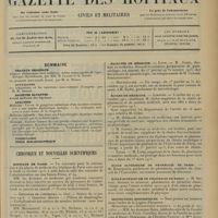 0077 - Page 65 - Sommaire / Chronique et nouvelles scientifiques. Hôpitaux de Paris / Facultés de médecine / Écoles de médecine / École supérieure de pharmacie de Paris / École supérieure de pharmacie de Nancy / Distinctions honorifiques / Guerre