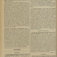 0088 - Page 76 - Sociétés savantes. Société médicale des Hôpitaux. (Séance du 10 janvier 1913). Les hémorragies supplémentaires des règles et les règles divisées. M. P. Emile-Weil / Physiologie pathologique des paralysies diphtériques. MM. Georges Guillain et Guy Laroche, une note au sujet d'une observation récemment publiée par MM. Renault et Pierre-Paul Lévy / Paralysie récurrentielle et rétrécissement mitral. MM. Claisse, Gillard et Thibaut / Analyses. Médecine. Un cas de gangrène embolique d'un membre consécutive à une angine diphtérique maligne. (Aviragnet, Blechmann et Huber. Bull. soc. Péd...). [B. Gayard] / La contagion indirecte à court terme de la rougeole. (Lafforgue, Ann. d'hygiène publique et de médecine légale...). [B. Gayard] / Médecine infantile. Sur deux cas d'hypertrophie thymique traités avec succès par la radiothérapie. (Weill et Péhu. La Pédiatrie pratique...). [B. Gayard] / Chirurgie. Enorme tumeur du rein gauche simulant une hypertrophie splénique. Réaction de Weinberg très positive, opération, autopsie, pas de kyste hydatique. (Weill, Mauriquant et Gardère. La Pédiatrie pratique...). [B. Gayard]