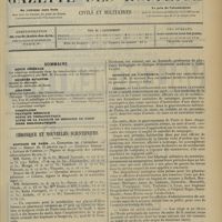 0109 - Page 97 - Sommaire / Chronique et nouvelles scientifiques. Hôpitaux de Paris / Facultés de médecine / Ministère de l'intérieur / Guerre