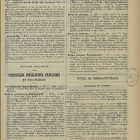 0111 - Page 99 - Chronique et nouvelles scientifiques. Société centrale de l'association générale des médecins de France / Nécrologie / Articles originaux des principales publications françaises et étrangères. Centralblatt für innere Medizin / Deutsche medizinische Wochenschrift / Münchener medizinische Wochenschrift / Revue de chirurgie / Revue de médecine / Wiener klinische Wochenschrift / Notes de thérapeutique. Furoncles et anthrax