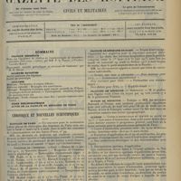 0125 - Page 113 - Sommaire / Chronique et nouvelles scientifiques. Hôpitaux de Paris / Hôpitaux de province / Faculté de médecine de Paris / Facultés de médecine / Écoles de médecine / Guerre