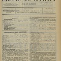 0205 - Page 193 - Sommaire / Chronique et nouvelles scientifiques. Hôpitaux de Paris / Hôpitaux de province / Facultés de médecine / Écoles de médecine / Ministère de l'instruction publique / Guerre / Distinctions honorifiques / Fondation ophtalmologique A. de Rothschild / Renseignements