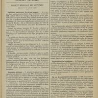 0231 - Page 219 - Actualités. Les inhalations d'air chaud dans le traitement de la diphtérie. [L. Gayard] / Sociétés savantes. Société médicale des Hôpitaux. (Séance du 31 janvier 1913). Coefficient azoturique du sérum sanguin. A propos des deux communications faites dans la dernière séance par MM. Albert Morel et Georges Mouriquand d'une part, MM. Jules Courmont, Boulud, Savy et Blanc- Perducet / Gangrènes sériques. A propos des gangrènes sériques signalées à la dernière séance par MM. Aviragnet et Hallé, M. André Jousset / Deux cas d'aortite chronique abdominale avec crises gastriques symptomatiques. MM. Barié et Colombe / Hypertension de la pédieuse. M. Ridierre / Un cas de pancréatite nécrosante. MM. Galliard et Chifoliau