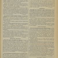 0233 - Page 221 - Analyses. Médecine. Le syndrome « crise gastrique ». Sa valeur clinique et étiologique. (Marcel Rafinesque. Th. de Paris...). [M. Brelet] / La viscosité du liquide céphalo-rachidien, sa valeur diagnostique. (E. Chauvin. Soc. des sc. de Montpellier...). [L. Gayard] / Médecine infantile. Un cas très grave de maladie de Raynaud. (Variot et Morancé, La clinique infantile...). [B. Gayard] / Sur le traitement des formes graves de l'atrophie infantile. (Devimeux, La Clinique infantile...). [B. Gayard] / Chirurgie. Nettoyage des téguments après l'intervention. (Paul Delmas. Soc. des sciences méd. de Montpellier...). [L. Gayard] / Thérapeutique. Action pharmacodynamique de l'Adonis vernalis. (J. Chevalier. Soc. de thérap...). [L. Gayard] / Formulaire. Traitement de l'apepsie