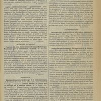 0265 - Page 253 - Analyses. Médecine. Tuberculose et malaria. (Tecon et Peyrat. Rund. f. Med...). [B. Gayard] / Angine pseudo-membraneuse à pneumocoques. (Reh. Rund. f. Med...). [B. Gayard] / Médecine infantile. Paralysie des deux droits externes d'origine diphtérique. Traitement par la sérothérapie. Guérison. (F. Terrien. Bull. soc. pédiat...). [B. Gayard] / Chirurgie. Résultats éloignés de la chirurgie de la vésicule biliaire. (E. Mc Donald Stanton. Journ. amer. med. Assoc...) - Facteurs hostiles au succès dans la chirurgie de la vésicule biliaire. (B. B. Davis. Ibid...). [F. Gardner] / Thérapeutique. Salvarsan chez un syphilitique tuberculeux pulmonaire. (Tecon, Rund. f. Med...). [B. Gayard] / Etude pharmacologique et thérapeutique de la théobromine. (Robert Le Gallen. Thèse de Bordeaux...). [L. Gayard]