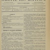 0269 - Page 257 - Sommaire / Chronique et nouvelles scientifiques. Hôpitaux de Paris / Facultés de médecine / Écoles de médecine / Guerre