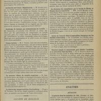 0295 - Page 283 - Sociétés savantes. Société de neurologie. (Séance du 6 février 1913). Syringomyélie unilatérale. M. Thomas / Section du nerf facial. Régénération. M. Sicard / Syndrome de Jackson par cholestéatome de l'oreille. M. Lemaistre / Clonus inverse. M. J. Thiers / Un nouveau réflexe du membre supérieur. M. Léri / La théorie des images motrices d'articulation. M. Froment / Société de biologie. (Séance du 8 février 1913). La déviation du complément dans la coqueluche. MM. Arnold Netter et Mathieu-Pierre Weil / La déviation du complément par le bacille de Bordet et Gengou dans la coqueluche. MM. Arnold Netter et Mathieu-Pierre Weil / Action de l'extrait filtré d'aspergillus fumigatus sur les bacilles tuberculeux. M. Vaudremer / Réaction simple et instantanée pour déceler l'urobiline et la bilirubine dans les fèces. M. A. Geigaut / Analyses. Médecine. L'opsiurie dans les maladies du foie. (Gilbert et Lereboullet. Arch. des maladies de l'appareil digestif et de la nutrition...). [B. Gayard]