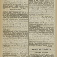 0312 - Page 300 - Analyses. Médecine. Sur un cas de cirrhose compliquée d'anémie pernicieuse. (Babonneix et Tixier. Gaz. méd. de Nantes...). [M. Brelet] / Médecine infantile. Le lait sec dans l'alimentation des nourrissons. (Aviragnet, Bloch-Michel, Dorlencourt. Bull. de la Soc. de pédiatrie...). [B. Gayard] / Invagination intestinale chronique prise pour une dysenterie. (Comby. Archives de médecine des enfants...). [B. Gayard] / Pneumonie du sommet droit prolongée vingt jours, état typhoïde, mutisme, guérison. (Comby. Arch. de méd. des enfants...). [B. Gayard] / Chirurgie. Traitement du décollement traumatique de l'épiphyse inférieure du fémur. (Desmarest. Revue de chirurgie...). [R. de Butler d'Ormond] / Greffe de muscle pour un coup de feu de l'épaule. (Benjamin B. Cates, Ann. surg...). [F. Gardner] / Intérêts professionnels. A propos de l'agrégation