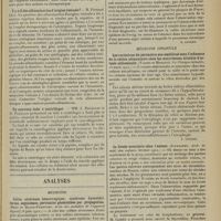 0343 - Page 331 - Sociétés savantes. Société de biologie. (Séance du 15 février 1913). Sur l'action cardio-vasculaire de certains extraits d'hypophyse. MM. H. Claude, R. Porak, D. Routier / Y a-t-il des albuminuries d'origine vésicale ? M. Fernand Lévy / Un nouveau tube à centrifuger. MM. A. Baudouin et H. Français / Analyses. Médecine. Colite ulcéreuse hémorragique ; syndrome dysentériforme, septicémie, péritonite généralisée par propagation. (Bret et Blanc-Perducet. Arch. des maladies de l'appareil digestif...). [B. Gayard] / Médecine infantile. Les variations du périmètre sus-ombilical sous l'influence de la ration alimentaire chez les nourrissons atteints d'ectasie abdominale. (Variot et Morancé. La Clinique infantile...). [B. Gayard] / Le livedo annularis chez l'enfant. (Jourdanet. Arch. de méd. des enfants...). [B. Gayard] / Chirurgie. Traitement des luxations anciennes de la rotule. (Mériel. Toulouse méd...). [R. de Butler d'Ormond]
