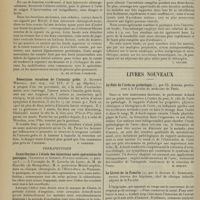 0344 - Page 332 - Analyses. Chirurgie. Traitement des luxations anciennes de la rotule. (Mériel. Toulouse méd...). [R. de Butler d'Ormond] / Résections étendues de l'intestin grêle. (J. Dawson Whitall. Ann. surg...). [F. Gardner] / Thérapeutique. Contribution à l'étude des injections anté-opératoires de pantopon. (Tourneux et Ginesty. Province médicale...). [L. Gayrad] / Livres nouveaux. Le rôle de l'urée en pathologie, par Ch. Achard... [M. Brelet] / Le livret de la famille, par le Docteur G. Schreiber... [A. Gaullieur L'Hardy]