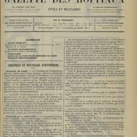 0349 - Page 337 - Sommaire / Chronique et nouvelles scientifiques. Hôpitaux de Paris / Médailles de la mutualité / Cours d'instruction du service de santé