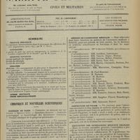 0365 - Page 353 - Sommaire / Chronique et nouvelles scientifiques. Hôpitaux de Paris / Facultés de médecine / Médecin de l'assistance médicale / Préfecture de police / Association des journalistes médicaux français / A. P. M. voyage d'études en Espagne (pâques 1913)