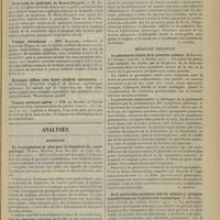 0377 - Page 365 - Sociétés savantes. Société de neurologie. (Séance du 13 février 1913). Pachyméningite tuberculeuse. M. Tinel / Tubercules et syndrome de Brown-Séquard. M. Jumentié / Tumeur intradurale. MM. Babinski, Jumentié et Enriquez / Méningite diffuse avec kyste cérébral volumineux. M. Dufour / Tumeur cérébrale opérée. MM. de Martel et Velter / Analyses. Médecine. Un renseignement de plus pour le diagnostic du cancer gastrique. (Alonso Medina. Arch. des mal. de l'app. dig...). [B. Gayard] / Sclérème adipeux en plaques. (Triboulet, Ribadeau-Dumas et Debre. Bull. de la Soc. de pédiat...). [B. Gayard] / Médecine infantile. La pneumonie lobaire de la première enfance. (D'Espine. La Clinique infantile...). [B. Gayard] / De la péricardite purulente chez les enfants et quelques considérations sur la péricardite traumatique. (V. Imerwal. Arch. de méd. des enfants...). [B. Gayard]